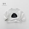 Cartoon Loose Drop Shoulder Long Sleeve Kids T Shirt Casual Unisex Children Tops