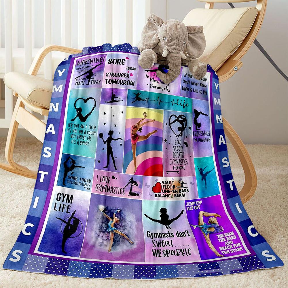 Gymnastics Dreams In Colors Blankets Are Suitable for Living Rooms, Bedrooms, Camping, and Other Places, Making Them an Ideal Choice for Gifts.