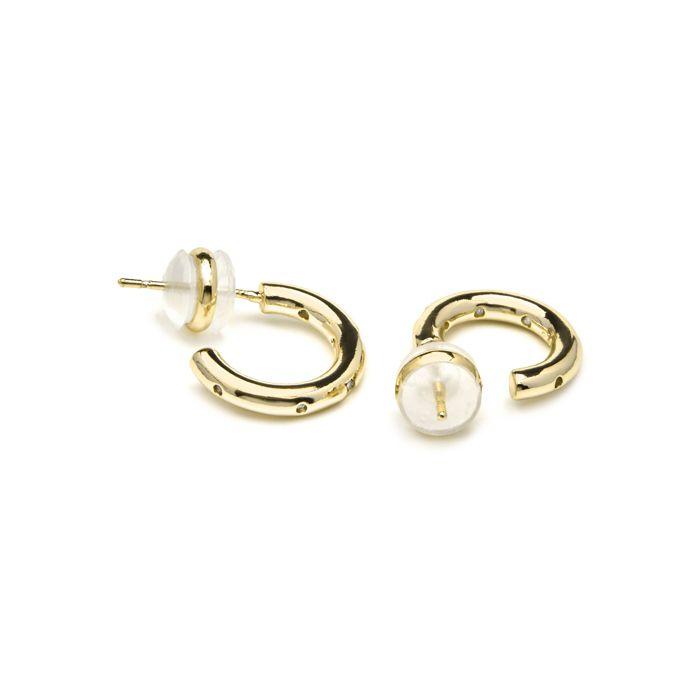 Boucles d’oreilles Luxenter finies en or jaune 18 carats et Brilliant Zirconia - Sisah