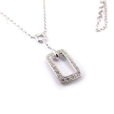 [K4781] - White 'Goddess' Silver Necklace