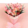 3D Popup Tulips Bouquet Greeting Card Beautiful Greeting Card Birthday Gifts Flowers Cake Postcard For Family Friends Wife Mon