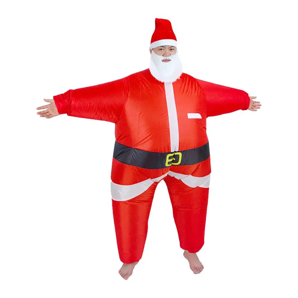 Lustiges aufblasbares Weihnachtsmann-Kostüm Cosplay Festlicher Anzug Weihnachten Schneemann-Anzug Für Weihnachten Feiertag Lustiger Jumpsuit Partyzubehör