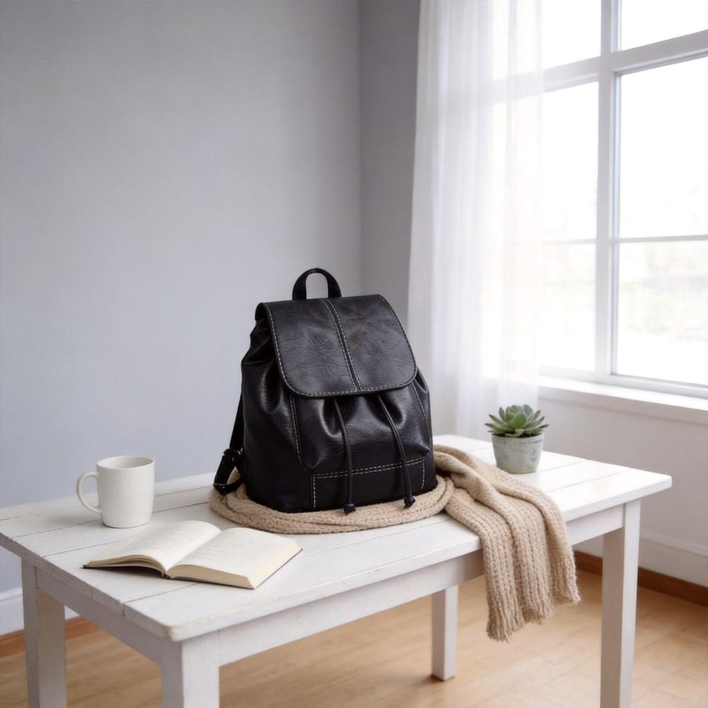 Minimalist Pu Small Backpack For Women With Durable And Inner Pocket