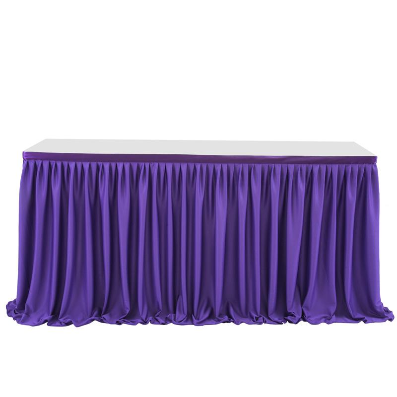 Table Skirt Thickened Anti-wrinkle Polyester Fiber Polyester Cloth Wrinkled Table Skirt Birthday Party Decoration Dessert Table