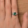 Women's Green Emerald Oval Cut Gemstone Ring 925 Sterling Silver Statemnet May Birthstone Wedding & Anniversary Wear Band