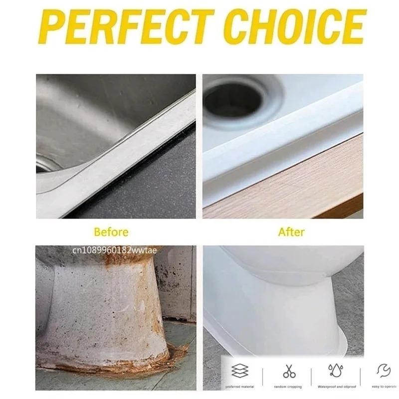 Bathroom Sink Bath Sealing Strip Mould Proof Tape PVC Self Adhesive Waterproof Wall Sticker Plaster for Kitchen 3.2 Meters