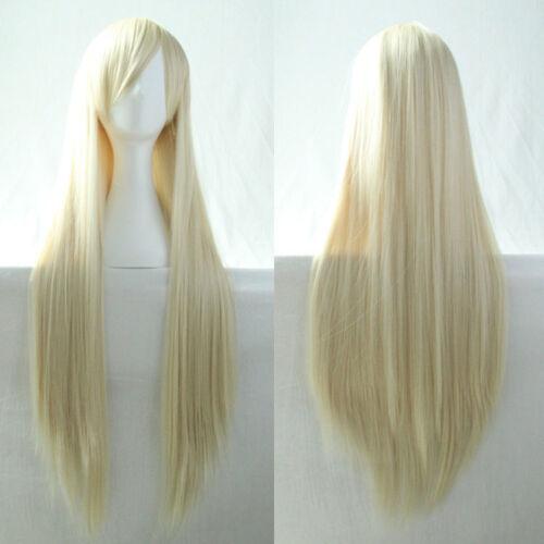 Women 80cm Long Straight Wigs Fashion Cosplay Costume Anime Hair Party Full Wigs