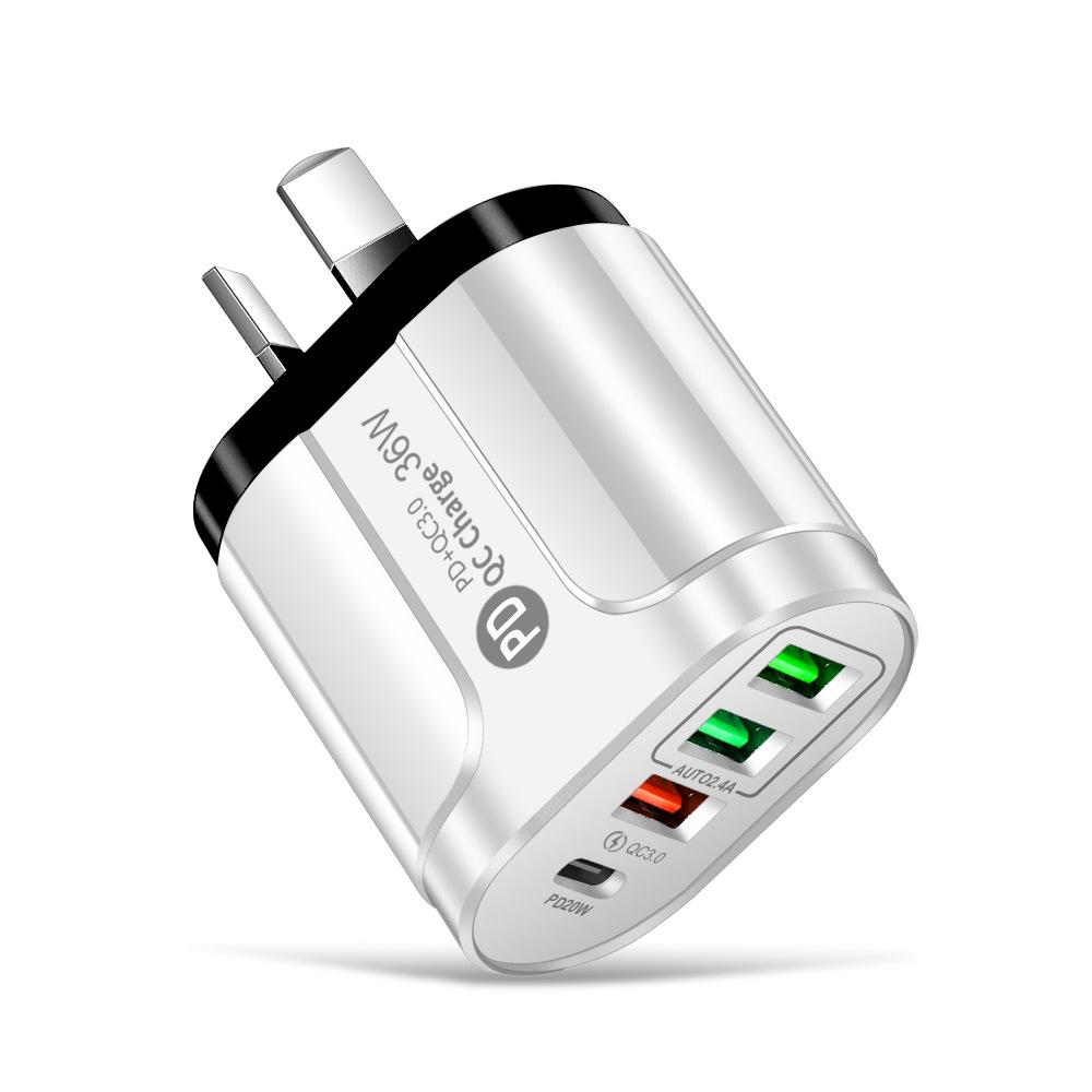 US/EU/UK 20W Fast Charging Phone Charger with USB & PD Ports