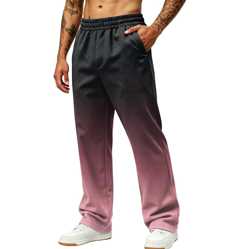 Pantaloni da Jogging Larghi Stampati da Uomo con Tasche per Abbigliamento Casual e Atletico
