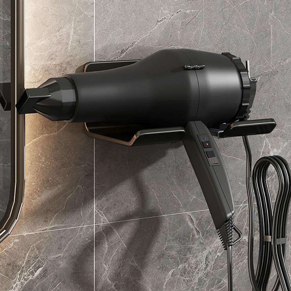 Wall-Mounted Storage Rack Space Saving Storage Shelves Hair Dryer Holder Storage Bracket Hook