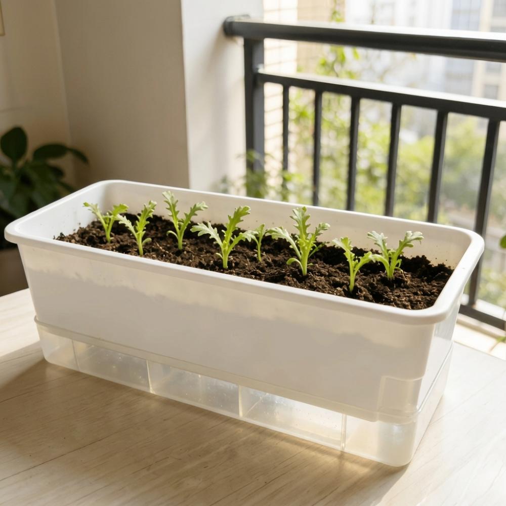 Plastic Hydroponic Plant Pots Self Watering Growing Box Balcony Vegetable Pot  Indoor Gardening белый