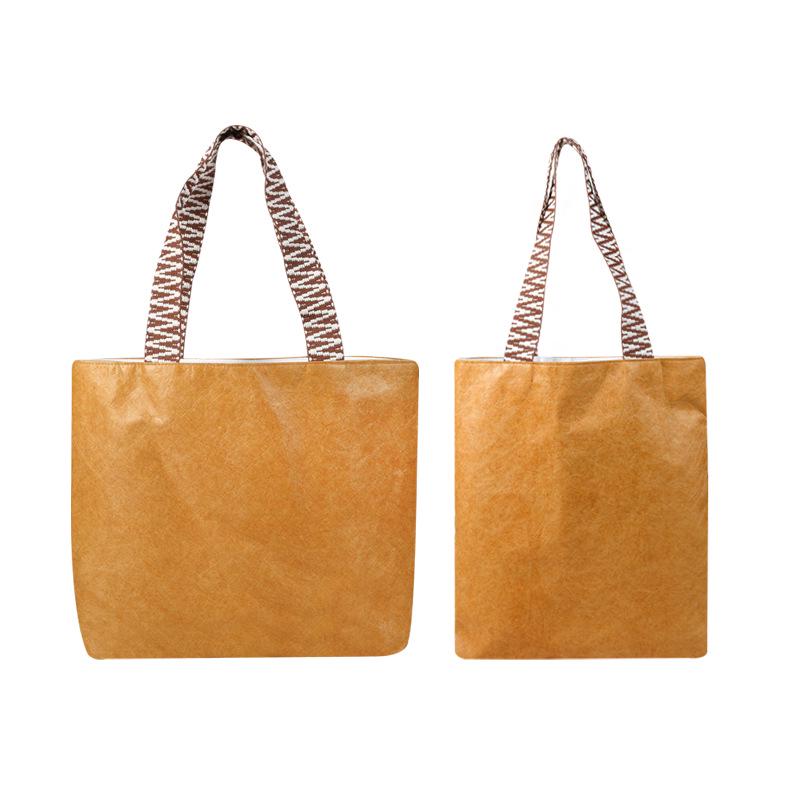 Wasserdichte Kraftpapier-Tragetasche von DuPont - Kreatives Geschenk & Retro-Umhängetasche mit Logo-Aufdruck