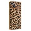 For iPhone 14 Plus Case Leopard Print PU Leather Coated PC + TPU Electroplating Phone Cover