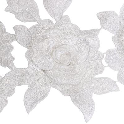 Exquisite Rose Flower Applique Lace Fabric DIY Crafts Cloth Patch Handmade Cloth Applique Sewing