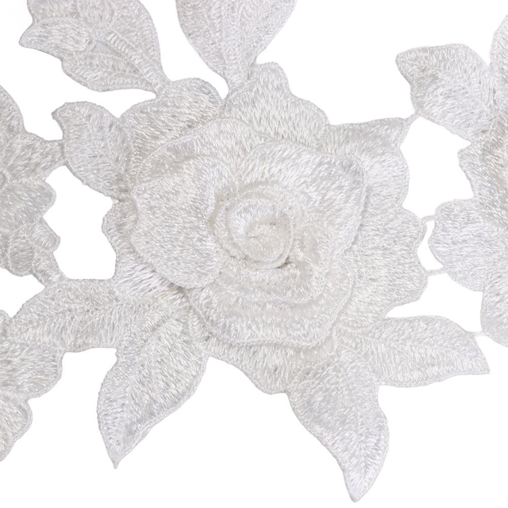 Garment Decoration Rose Flower Applique Lace Fabric Handmade Cloth Patch DIY Crafts Cloth Applique Dressmaking