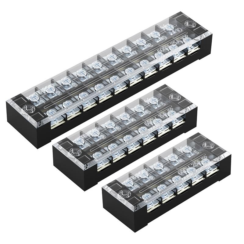 1Pcs Dual Row Barrier Screw Terminal Block Wire Connector 15A 600V For Tb Series 3 4 5 6 8 10 12 15 Positions Ways