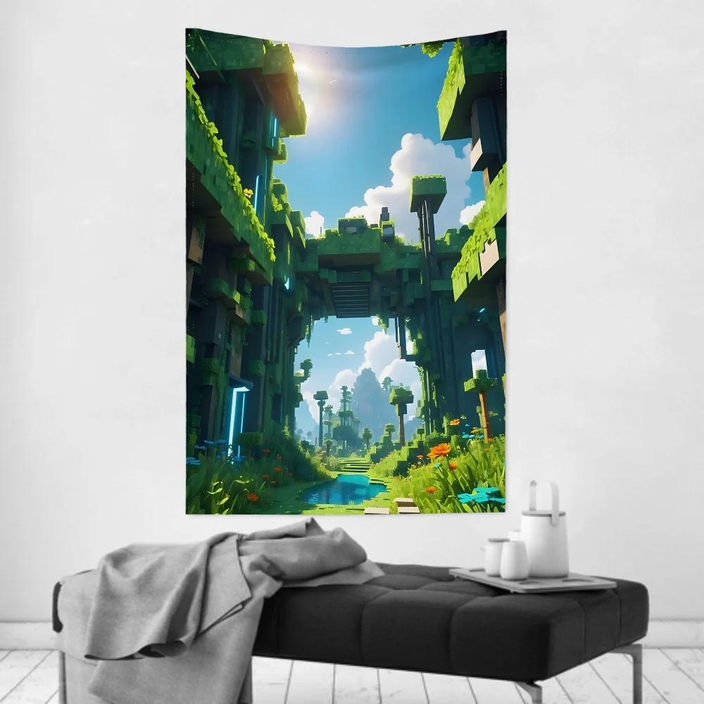 Anime Game HD MMinecraftS Tapestry Room Decor Wall Cloth Party Hanging Background Room Decor Baby Room
