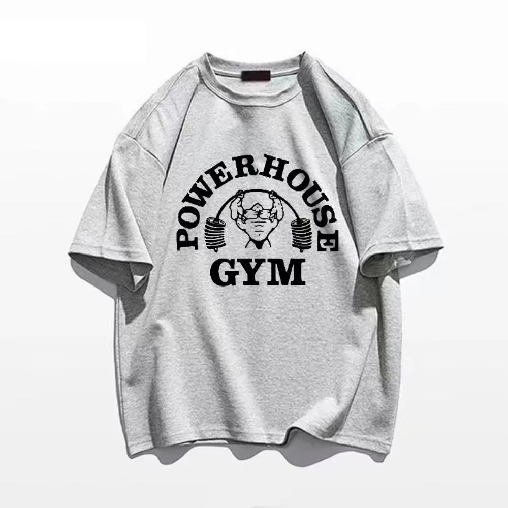 Summer Gym T-Shirts 100% Cotton Oversized Women's T Shirt Graphic Print Sporty Men Tee High Quality Men's Clothes
