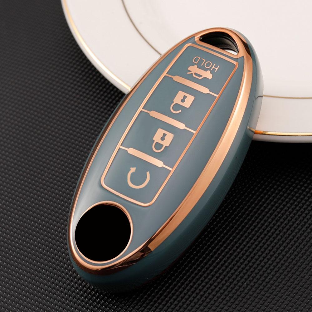 Car 4 Buttons TPU Key Case Cover Shell for Nissan Sentra Leaf Rogue Sunny Versa Patrol X-Trail Qashqai GT-R Kicks for Infiniti