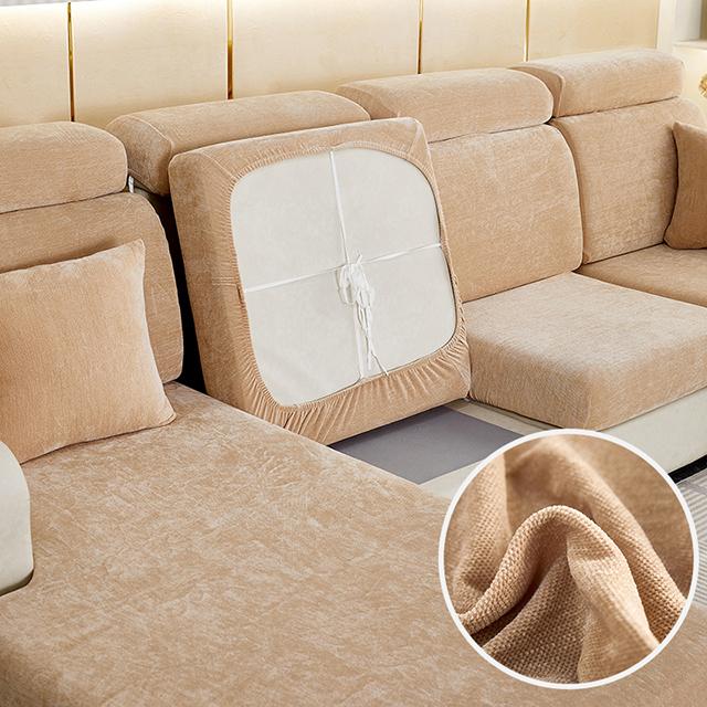 New Thick Elastic Sofa Seat Cushion Covers Solid Color Sofa Cover For Living Room Removable L Shape Armchair Couch Slipcovers