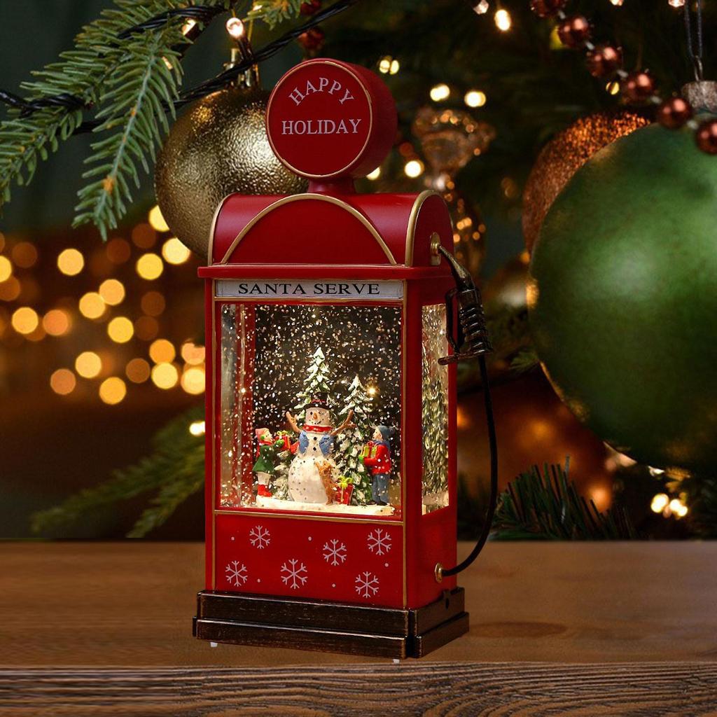 Christmas Music Box Snow Globe with Light for Desk And Dorm