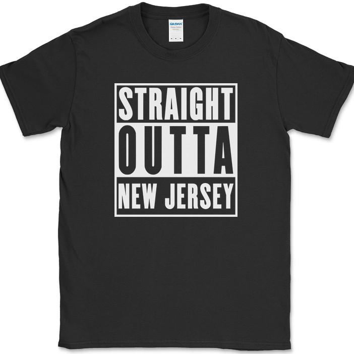 

Футболка Straight Outta New Jersey Забавная Гордость за Штат Юмор Подарок Текстовая Футболка L