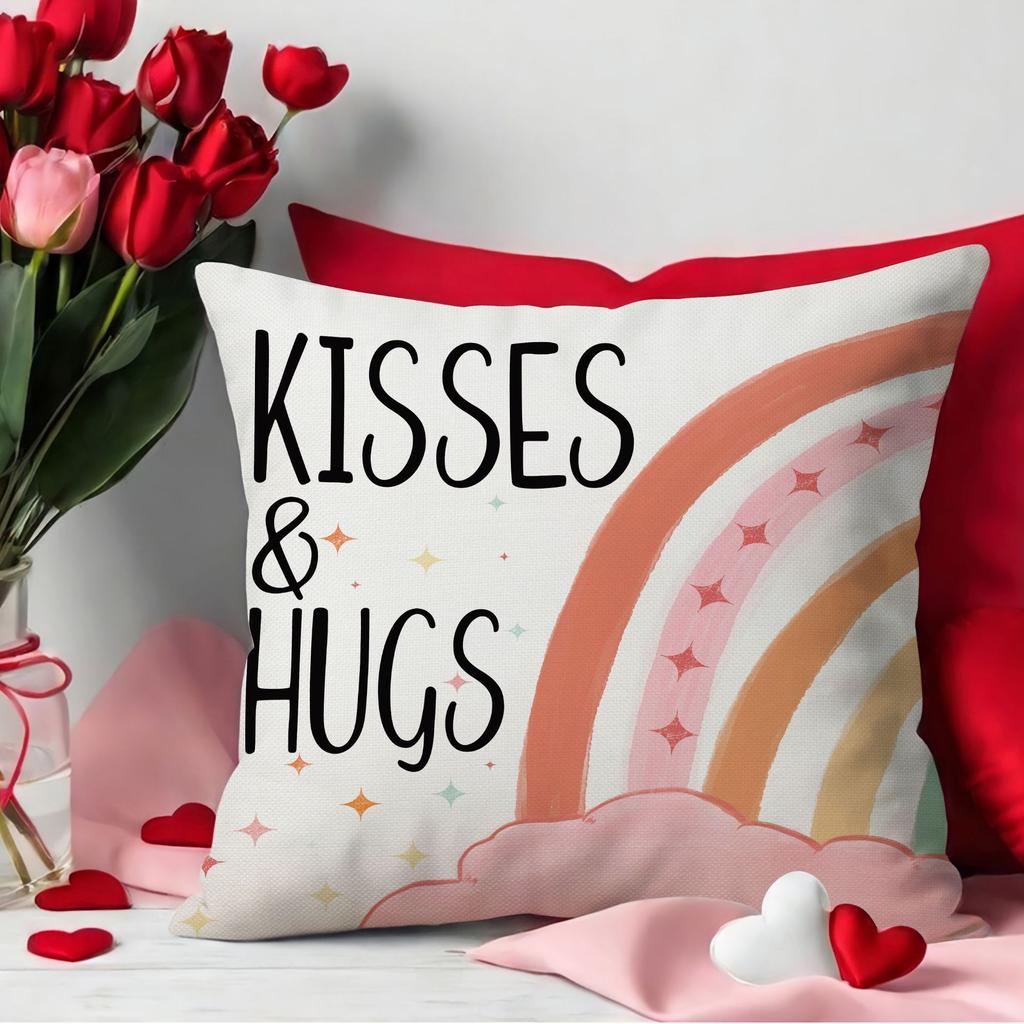 Neuer rosa Liebe bedruckter Kissenbezug Mädchen Herz Kissen Heimdekoration Atmosphäre Kissen Sofakissen