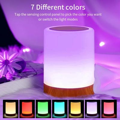 Smart Touch Bedside Table Lamp RGB USB Rechargeable Night Light Desk Lamp Kids Gift Dining Table Light Bedroom Decoration