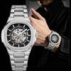 Luxus Skelett Automatische Mechanische Uhren für Herren Stahlarmband Leuchtend Wasserdicht Business Dress Armbanduhr