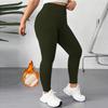 Women's High Waist Solid Color Thermal Fleece Lined Leggings Winter Warm Stretchy Skinny Yoga Pants