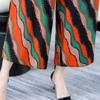 Plus Size Summer Pants Sets for Women  Elegant Loose Vintage Print 2 Piece Outifts
