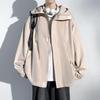 New Hong Kong Style Loose Hooded Jacket Men Spring Autumn Casual Long Sleeve Large Size Versatile Top