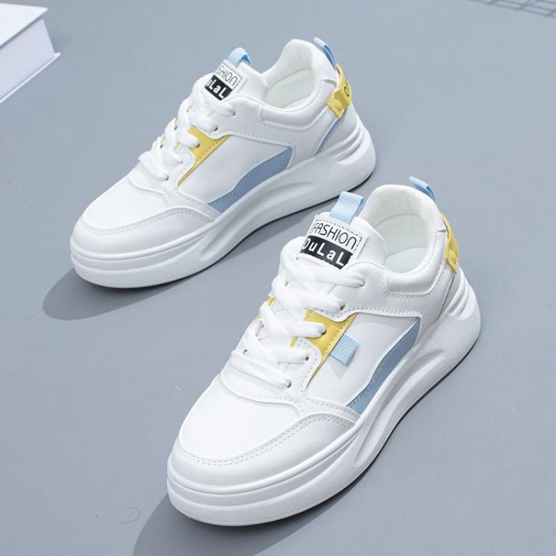 Platform White Shoes Women's Spring New Breathable Student Board Shoes Women's Street Shot Lace-up Sneakers