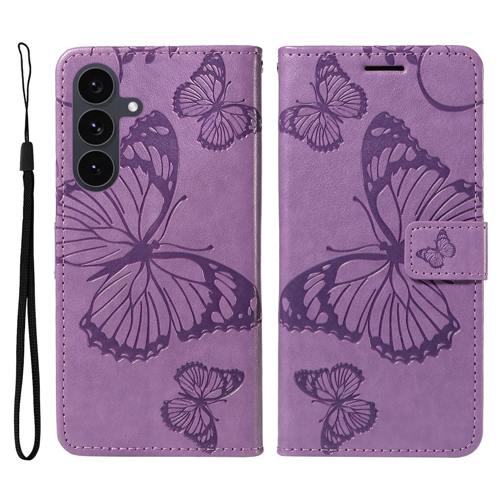 For Samsung Galaxy S25 FE Wallet Case Floral Butterfly Imprinted Leather Phone Cover Stand
