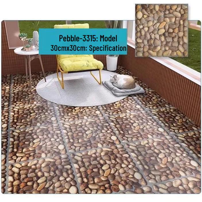 PVC Self-Adhesive Waterproof Stone Plastic Floor Sticker for Bathroom and Kitchen