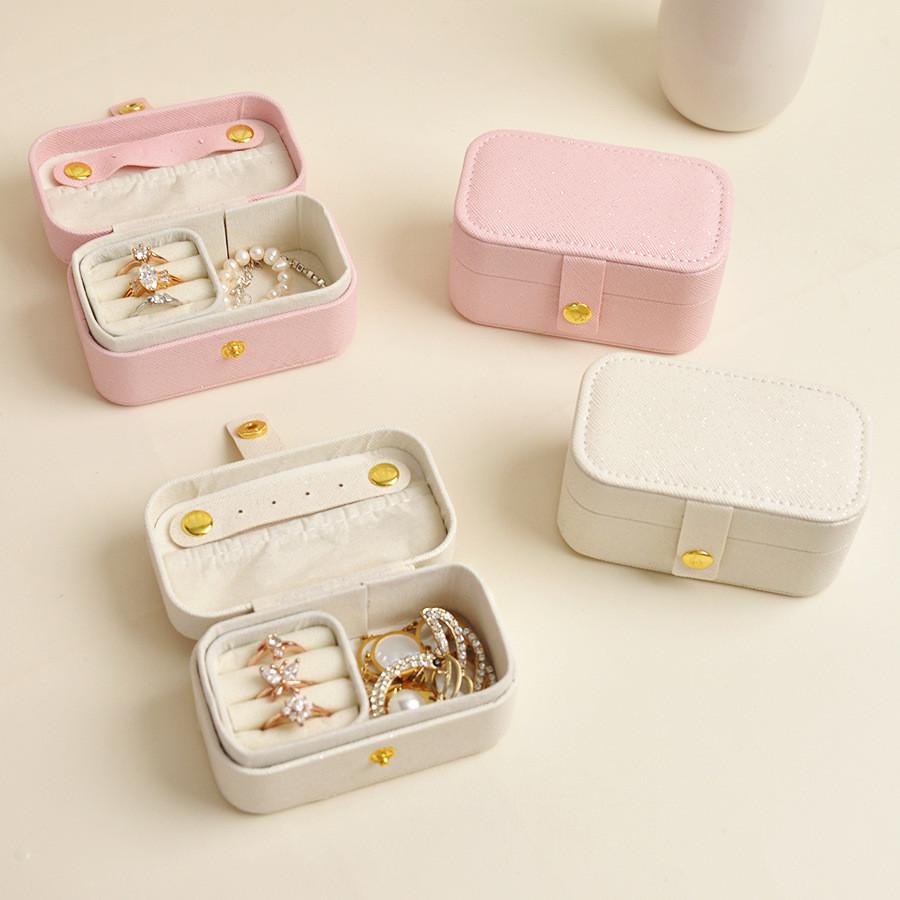 Minimalist Leather Jewelry Box For Earrings And Rings Portable Storage Organizer For Travel