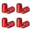4pcs Knurling Style Tire Valve Caps Aluminum Silver Car Bike Wheel Stem Air Valve Caps Tire Pressure Cap Accessory Valve Stems 1