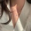 New Style 925 Sterling Silver Single Diamond Necklace Advanced Simple Shiny Zircon Pendant Feminine Clavicle Chain Party Jewelry