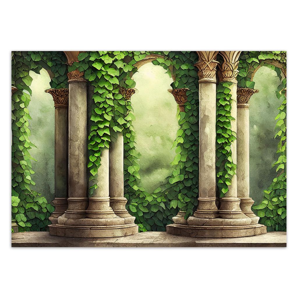Wallpaper Columns and Leaves