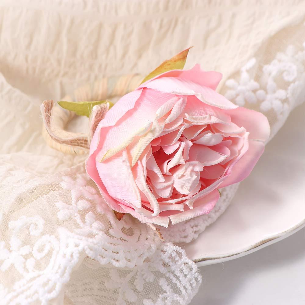 Plastic Flower Napkin Holder Elegant Artificial Plant Napkin Holder  For Wedding Mother's Day Party