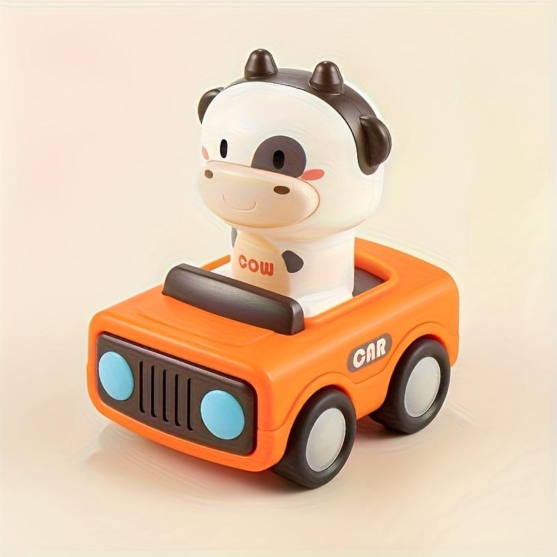 

Press-Toy/Animal Car-Shaped Interactive Competition Toy with Big-Head Design 360° Free Rotation – Manual Operation No Batteries оранжевый