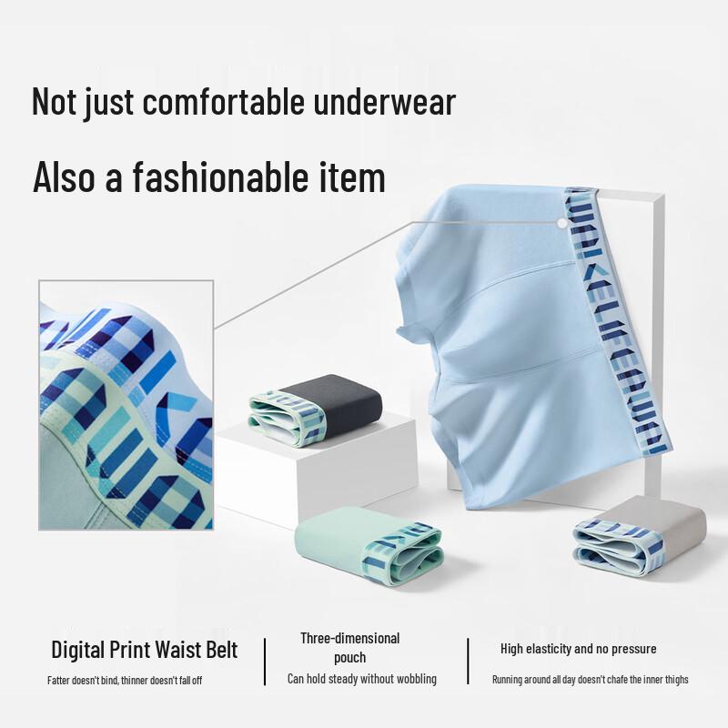 HLA Men's 3-Pack Cotton Anti-Bacterial Printed Boxer Briefs