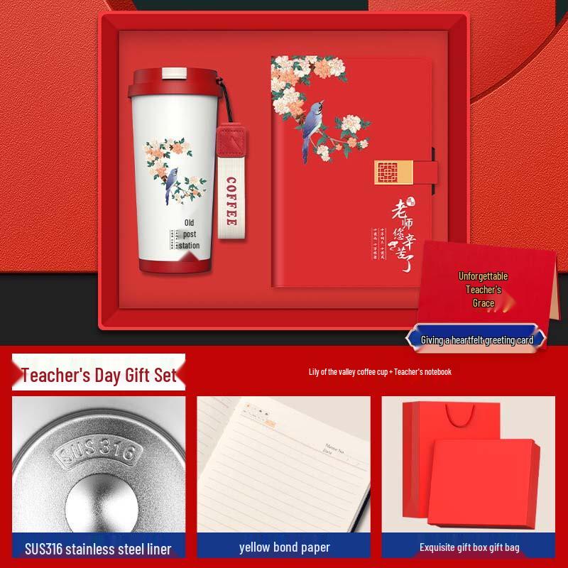 Lily of the Valley Coffee Cup & Notebook Gift Set