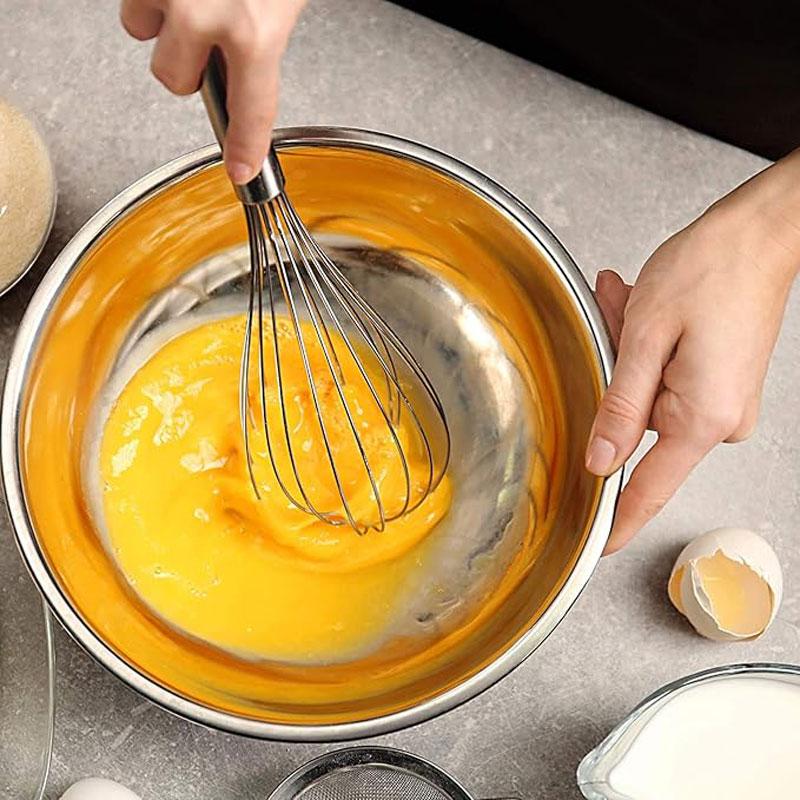 3-piece Set of 6/8/10/12-inch Stainless Steel Egg Whisk Balloon Whisk Hand Mixer Multifunctional Milk Whisk Egg Mixing Tool