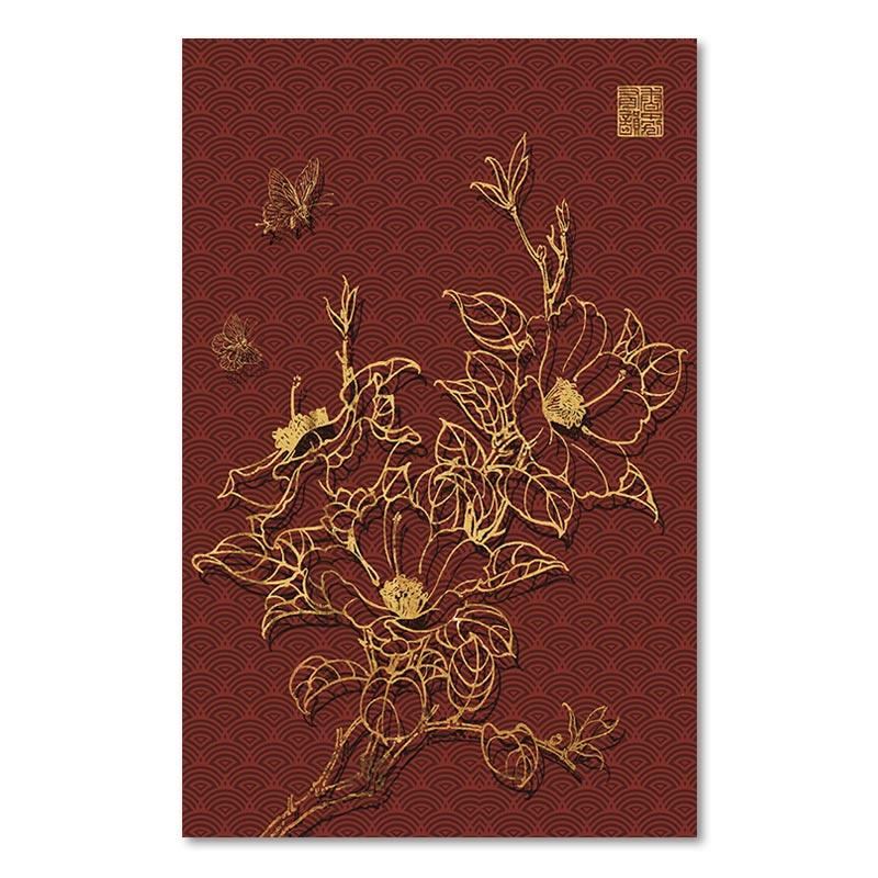 Chinese Style Plum Blossom Painting Decoration Poster Red Crowned Crane Giraffe Light Luxury Poster For Corridor Home Decor