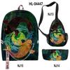 Classico Novità Divertente Cool Carpa Dorata Stampa 3D Set da 3pz Zaini Scolastici multifunzione Zaino da Viaggio Borsa a Petto Astuccio