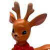 Vintage Spotted Deer Ornament Resin Sika Deer Figurine with Red Bow Cute Deer Statue for Christmas Decoration Table Centerpiece