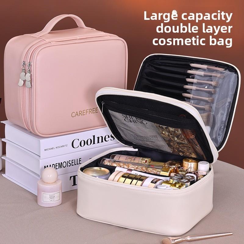 Pu Makeup Bag With Large Capacity For Travel And Daily Use In Elegant City Style