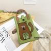 Cute Cartoon Dopamine Knit Crossbody Phone and Coin Bag