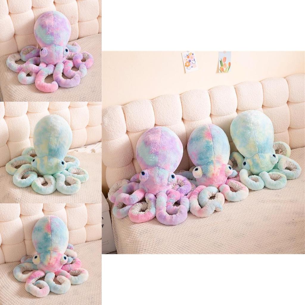 Plush Octopus Toy With Bright Colors For Kids Gift And Soft Animal Decor
